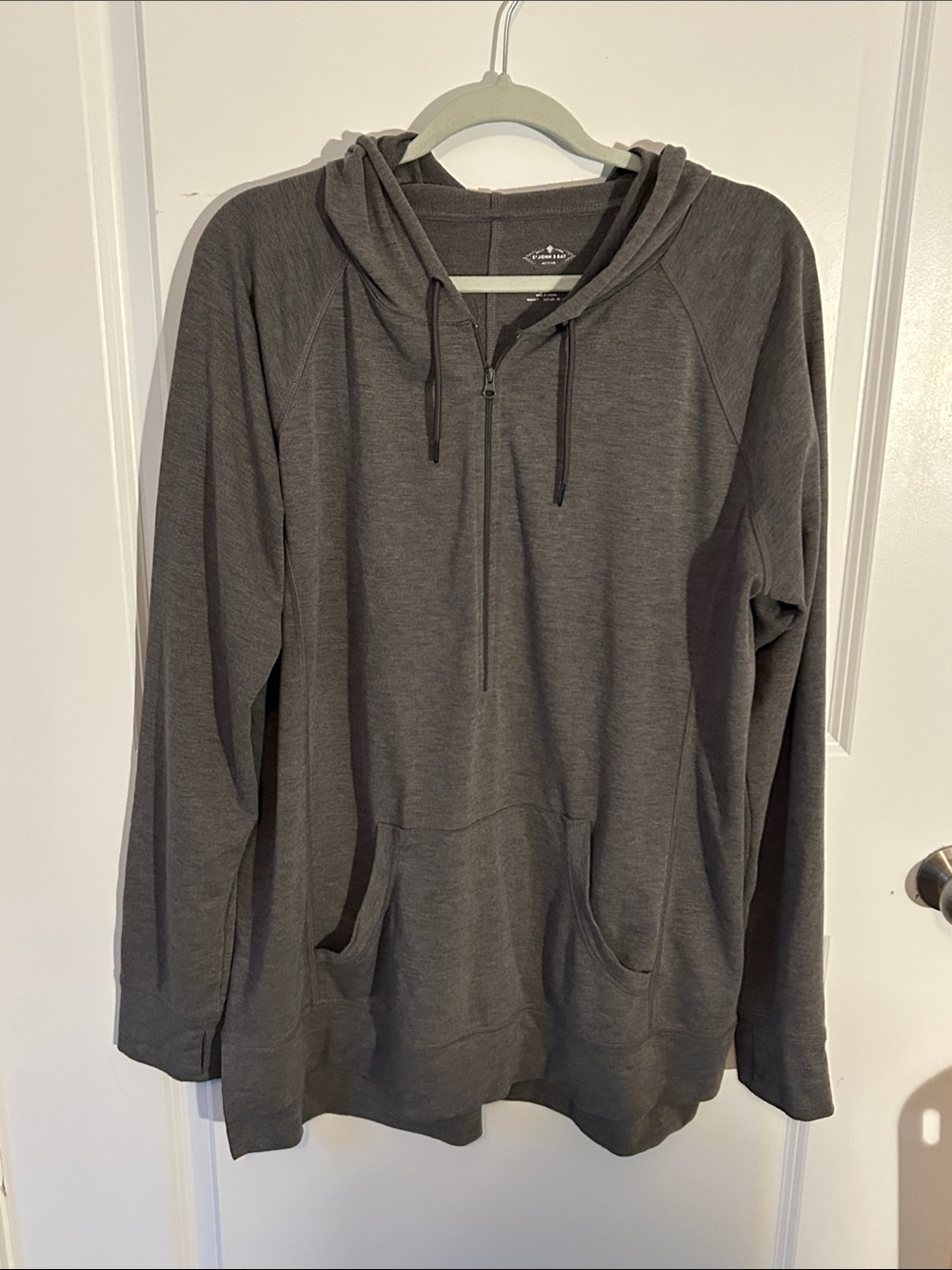 St John’s Bay Gray Hooded Half-Zip Sweater
